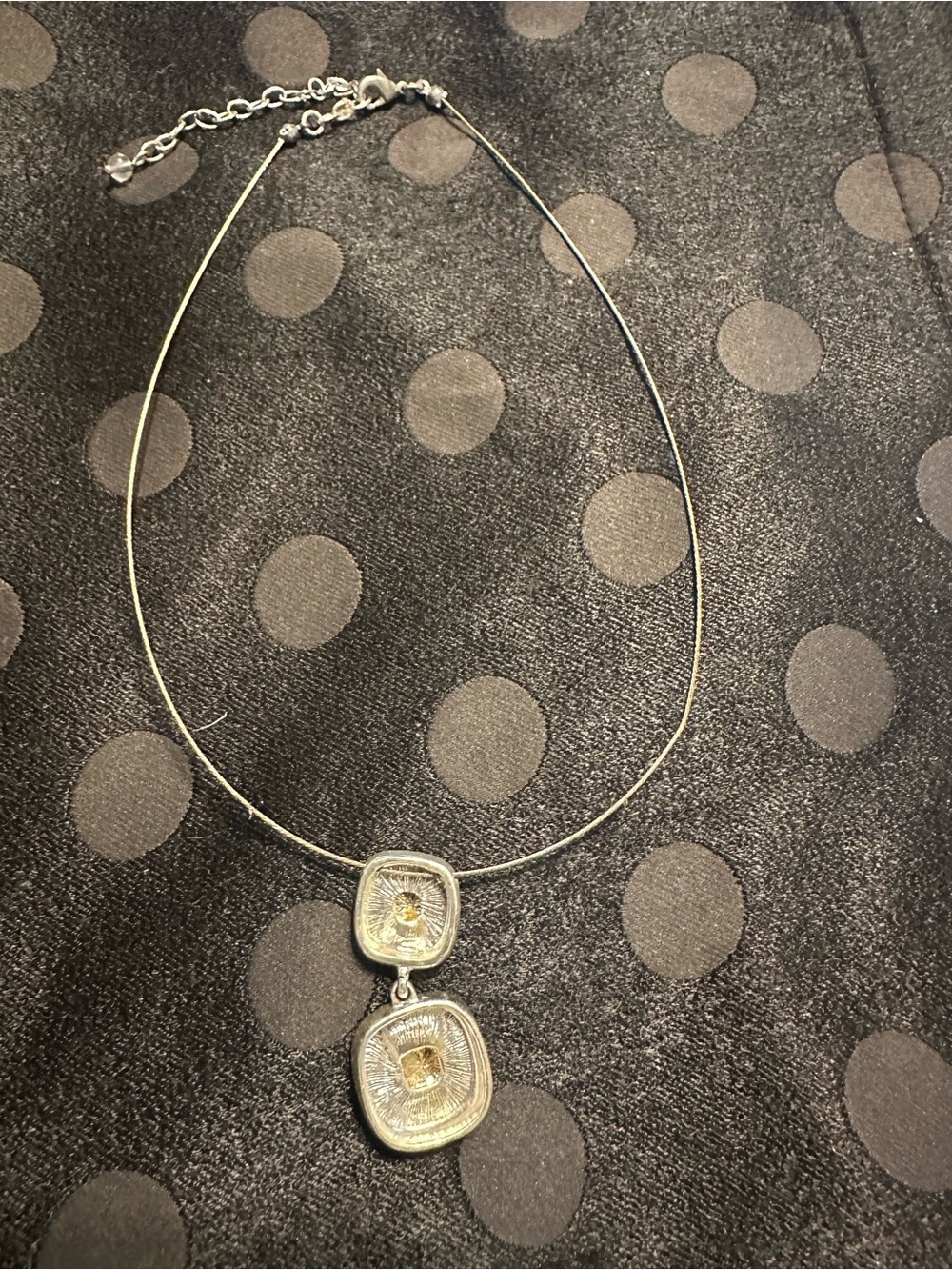 Hand Crafted Silver-Tone Necklace with Gold Accents - Picture 2 of 2